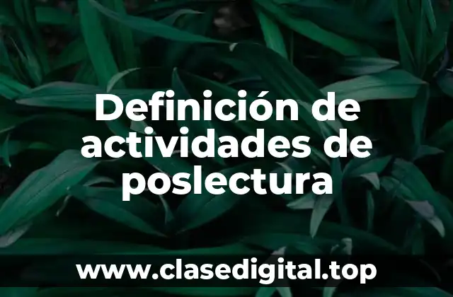 Definición de actividades de poslectura