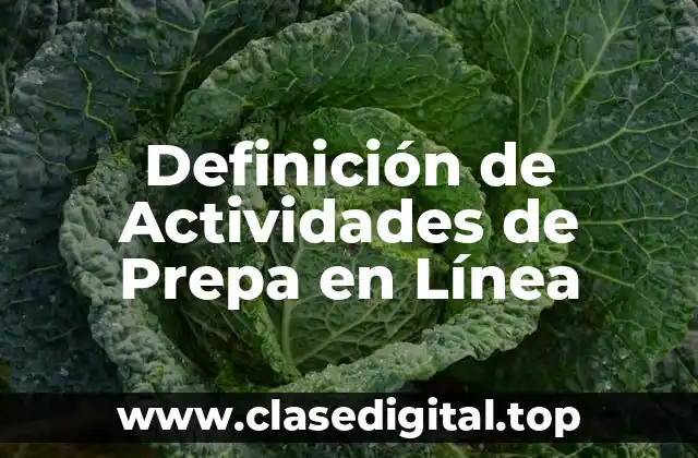 Definición de Actividades de Prepa en Línea