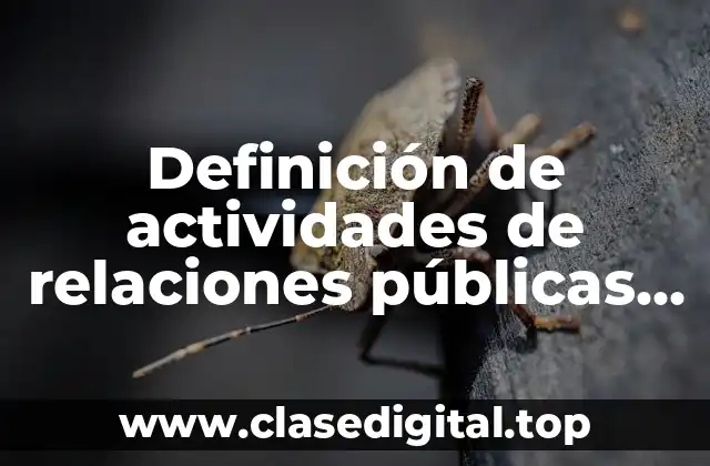 Definición de actividades de relaciones públicas que hace Coca Cola