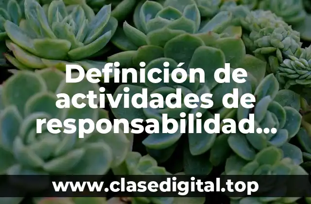 Definición de actividades de responsabilidad social