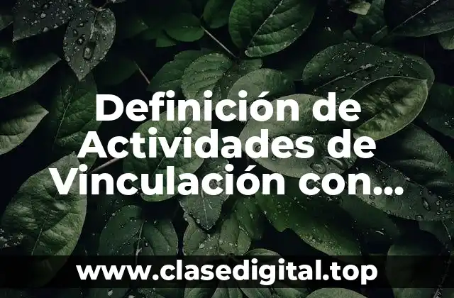 Definición de Actividades de Vinculación con Sector Social y Productivo