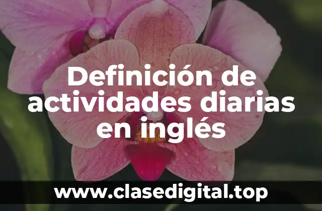 Definición de actividades diarias en inglés