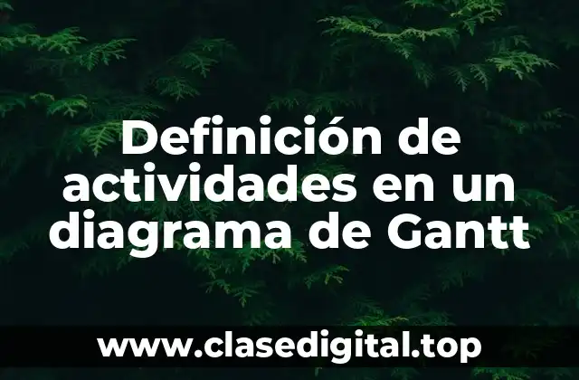 Definición de actividades en un diagrama de Gantt