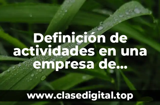 Definición de actividades en una empresa de confección