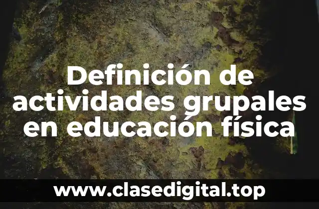 Definición de actividades grupales en educación física