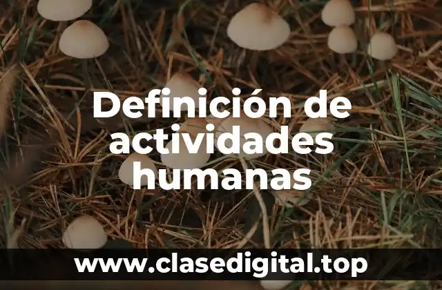 Definición de actividades humanas