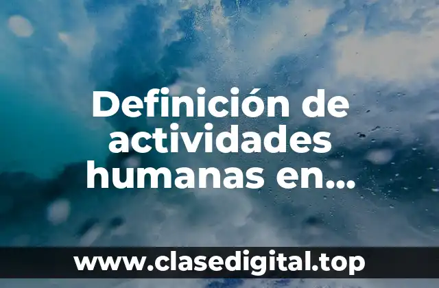 Definición de actividades humanas en arquitectura