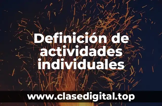 Definición de actividades individuales
