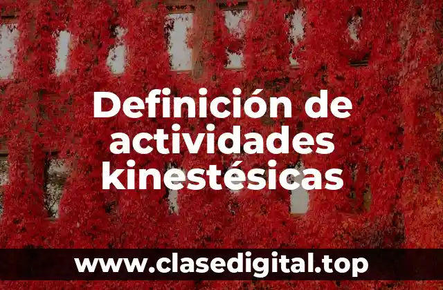 Definición de actividades kinestésicas