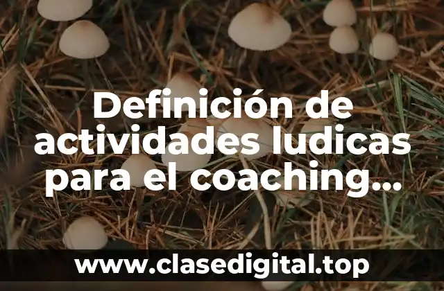 Definición de actividades ludicas para el coaching educativo.