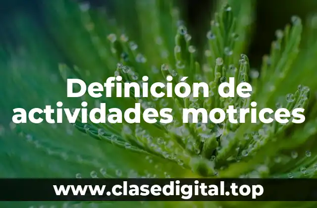 Definición de actividades motrices