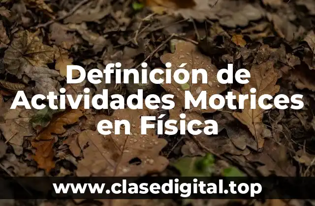 Definición de Actividades Motrices en Física