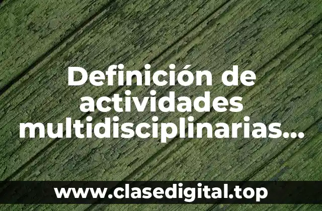 Definición de actividades multidisciplinarias artísticas