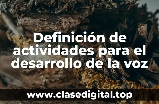 Definición de actividades para el desarrollo de la voz