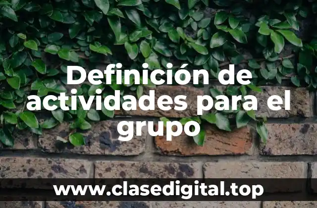 Definición de actividades para el grupo