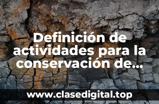 Definición de actividades para la conservación de ecosistemas