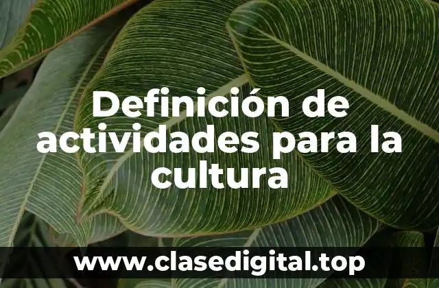 Definición de actividades para la cultura