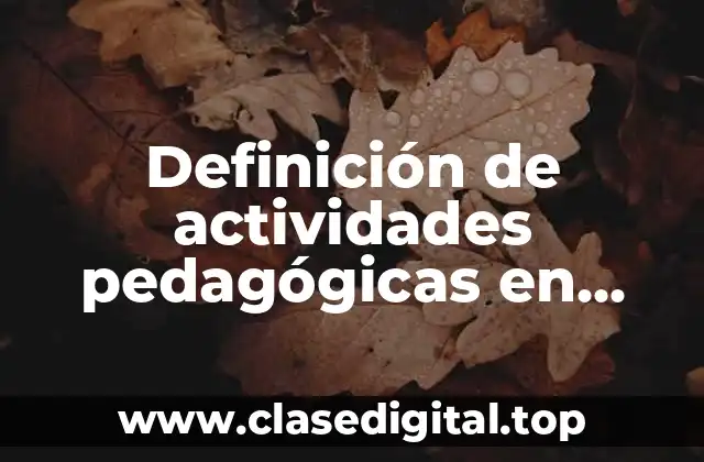 Ejemplos de actividades pedagógicas en educación física