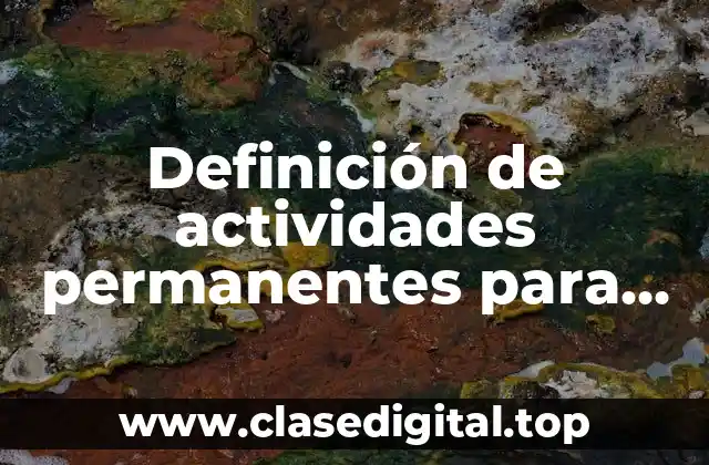 Definición de actividades permanentes para tercero