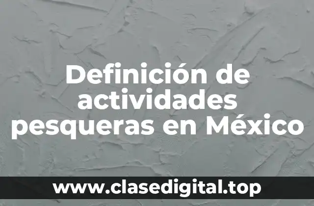 Definición de actividades pesqueras en México