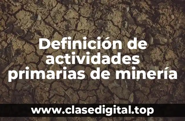 Definición de actividades primarias de minería