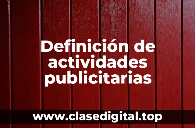 Definición de actividades publicitarias
