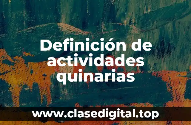 Definición de actividades quinarias