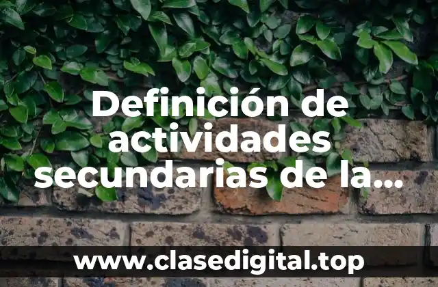 Definición de actividades secundarias de la pesca