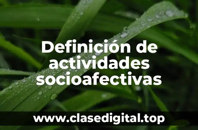 Definición de actividades socioafectivas