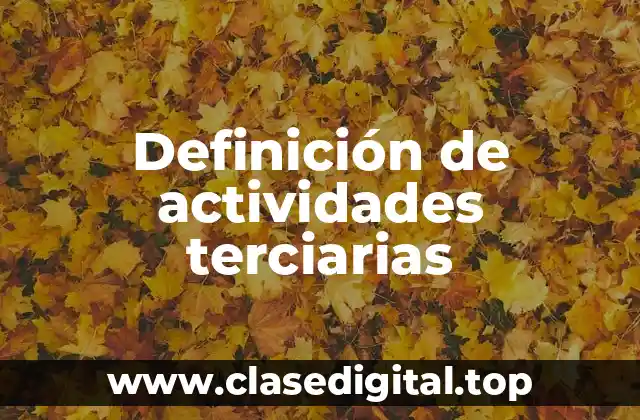 Definición de actividades terciarias