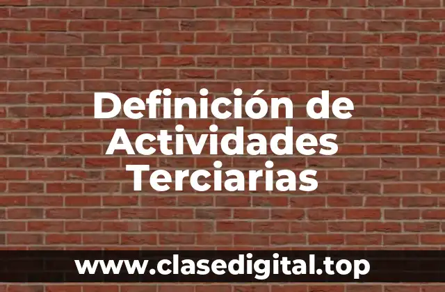 Definición Técnica de Actividades Terciarias