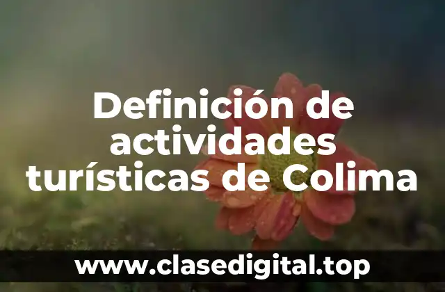 Ejemplos de actividades turísticas en Colima