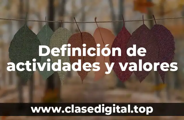 Definición de actividades y valores