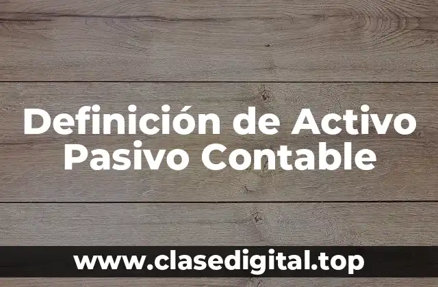 Definición de Activo Pasivo Contable