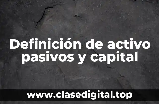 Ejemplos de activo pasivos y capital
