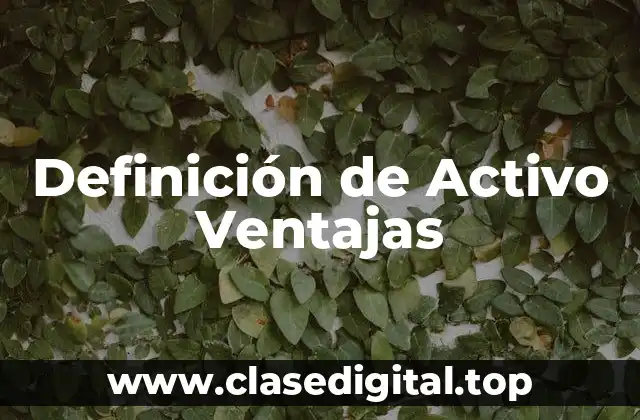 Definición de Activo Ventajas