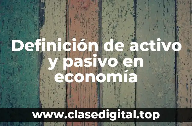 Definición de activo y pasivo en economía