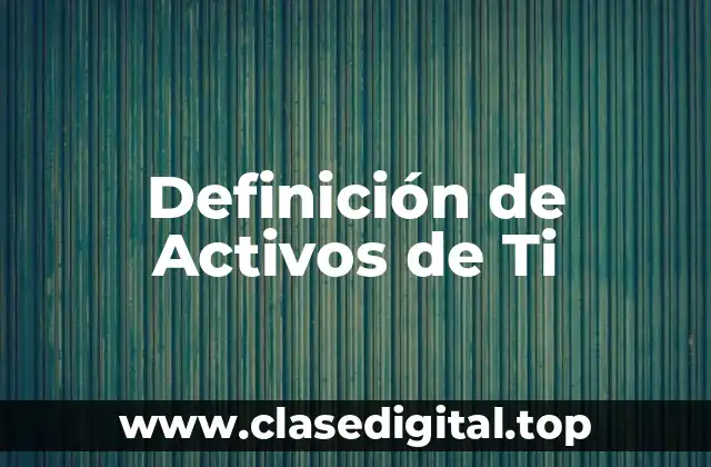 Definición de Activos de Ti