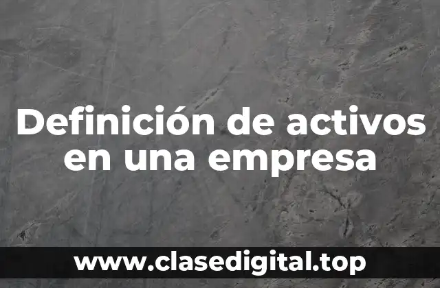 Definición de activos en una empresa