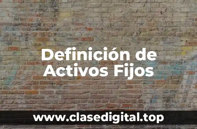 Definición de Activos Fijos