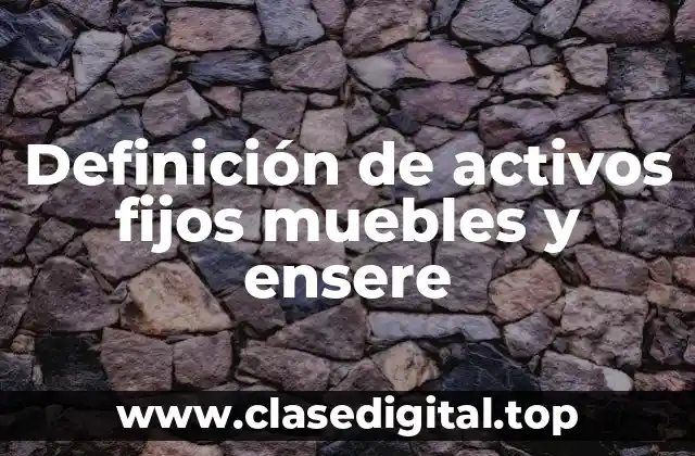 Definición de activos fijos muebles y ensere