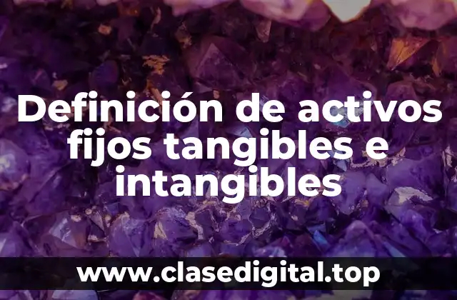 Definición de activos fijos tangibles e intangibles