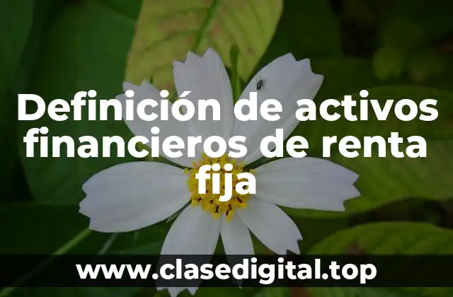 Definición de activos financieros de renta fija