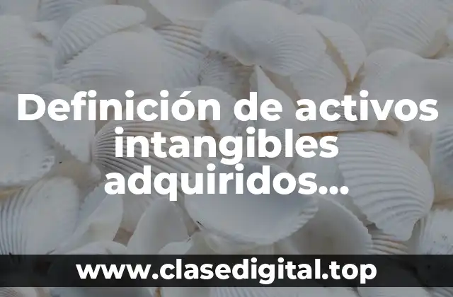 Definición de activos intangibles adquiridos parcialmente