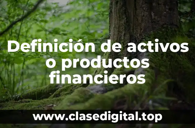 Definición de activos o productos financieros