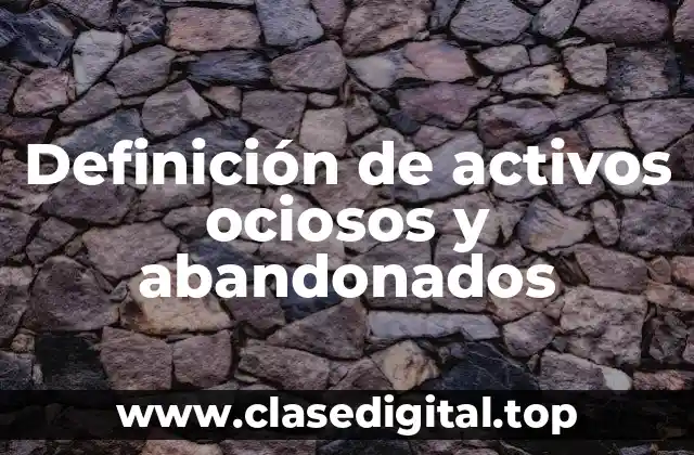 Definición de activos ociosos y abandonados