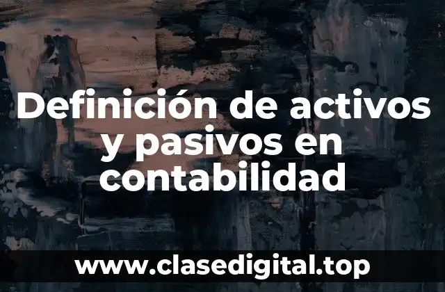 Definición de activos y pasivos en contabilidad