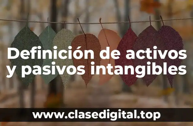 Ejemplos de activos y pasivos intangibles