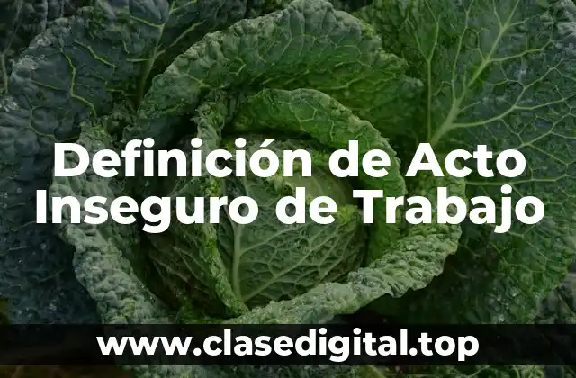 Definición de Acto Inseguro de Trabajo