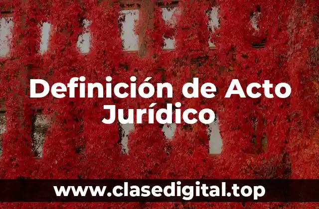 Definición de Acto Jurídico
